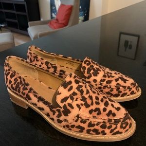ASOS DESIGN Mantra loafer flat shoes in leopard